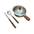 thumbnail image 2 of Cacerola de acero inoxidable con tapa para calentar , sartén multifuncional para derretir chocolate, olla plana antiadherente para calentar, 2 of 9
