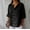 Black, variant on Womens Linen Shirt Women'S Gauze Tops Plus Size Gauze Tops for Women Linen Shirts For Women Summer Cotton Linen V Neck 3/4 Sleeve Tops Beach Blouses Tunic Tops Brown