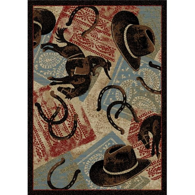 Mayberry Rug AD8866 5X8 Tapis de Destination Américaine Ladera Ranch 5 Pi. 3 Po. x 7 Pi. 3 Po., Multicolore