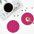 thumbnail image 4 of Vsdgher Breast Cancer Awareness6 Print Leather Coasters for Drinks, Durable Drink Coasters 4 Set for Tabletop Protection, Luxurious Home Décor and Housewarming Gift-Round Shape, 4 of 6