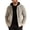 Beige, variant on Mens Winter Hooded Cardigan Sweater Thick Knit Fleece Lined Full Zip Long Sleeve Jacquard Thermal Outerwear