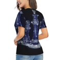thumbnail image 3 of Womens Short Sleeve T Shirts Casual V Neck Tops Tee, Chess Geometric Polygonal, 3 of 6
