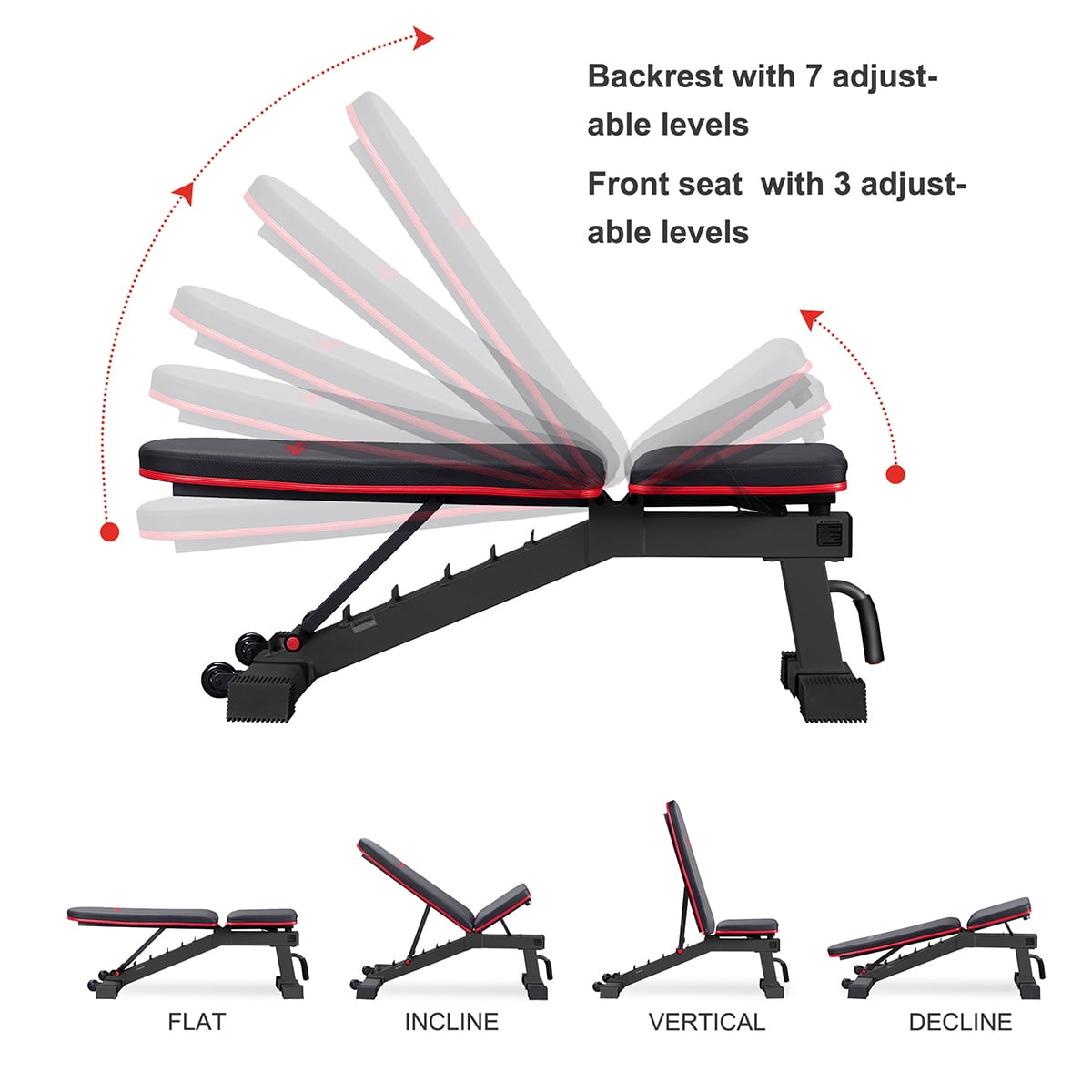 Relifesports Ajustable Weight Bench for Full Body Workout, Incline and Decline Weight Bench for Indoor Workout, Home Gym