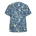 thumbnail image 5 of V Neck Tops for Women Dressy Casual Floral Printed Short Sleeve Blouses Summer Basic Loose Fit Tunic T Shirts (2XL, Multicolor 2), 5 of 6