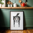 thumbnail image 6 of Warrior Lion - Illustration Animal Tiger Wildlife Line Art Boho Black Framed Wall Art Print 12 x 18 inches, 6 of 8