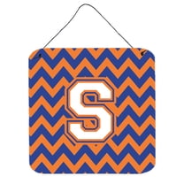 Letter S Chevron Blue and Orange 3 Wall or Door Hanging Prints