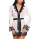 thumbnail image 2 of Traje de Kimono de Encaje para Mujer, Lencería Transparente , Conjunto de Babydoll de Chemise METRO Soledad Bata estilo kimono de encaje para mujer, 2 of 10