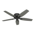 thumbnail image 4 of Hunter 52 inch Indoor Ceiling Fan with LED Light - Black Ceiling Fan with Pull Chain, For Bedroom or Living Room, Low Profile Mount, No Remote, 5 Blades, Includes Bulbs - Newsome 52396, Matte Black, 4 of 16