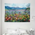thumbnail image 1 of Art Tapestry, Rural Landscape with Bunch of Tulip Flower Spring Meadow Refreshing Botany Blurry Image, Wall Hanging for Bedroom Living Room Dorm Decor, 80W X 60L Inches, Multicolor, by Ambesonne, 1 of 2