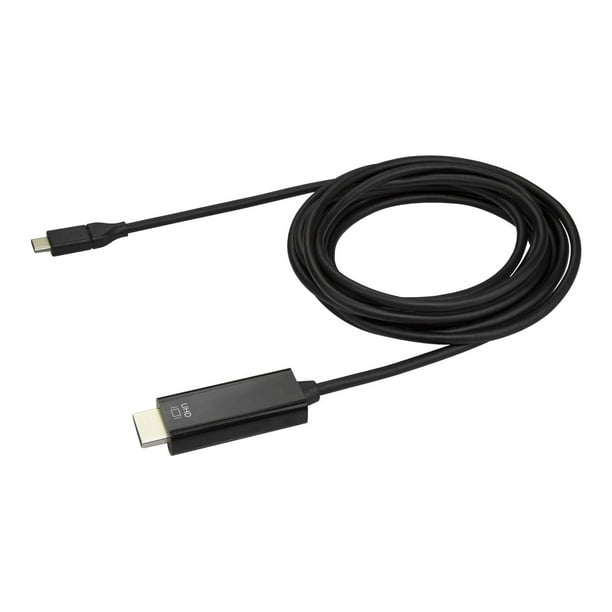 StarTech.com HDMI 1vidéo USB 4K 60Hz HBR2 DP 1.2 Mode USB C (3m) Type C 4K60Hz USB-C 0ft Câble vers Câble Adaptateur vers HDMI 2.0, Compatible Thunderbolt 3, Câble Alternatif, Noir - Câble Vidéo 4K (CDP2HD3MBNL) - Câble adaptateur - 24 broches USB-C mâle vers HDMI mâle - 10 pi - noir - (3840 x 2160n)
