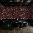 thumbnail image 5 of Peel and Stick Wallpaper Intricate Gold Ginkgo Leaves Vines Rich Plum Design Wall Mural 23.6in x 9.8ft Self Adhesive Removable Wall Paper Renter Friendly Wallpaper for Nursery Bedroom Cabinets, 5 of 8