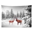 thumbnail image 3 of Snow Forest Tapestry Wall Hanging Cute Deer and Snow Covered Pine Tree Grey Sky Wall Tapestry for Bedroom Aesthetic Winter Snow Scene Tapestry for Living Room College Dorm Decor,92.5Wx70.9H inch, 3 of 7