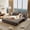 Brown, variant on 67.7" Pull Out Sofa Bed Queen Size, 3-in-1 Corduroy Convertible Sleeper Couch with Bluetooth Speakers, USB Ports, 6 Pillows, Side Pockets, for Apartment, Living Room, Small Spaces, Brown