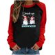 thumbnail image 1 of Camiseta de manga larga con estampado navideño informal con cuello redondo para mujer, blusa con parches, Tops a la moda Pompotops gfhjh4293, 1 of 5