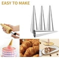 thumbnail image 6 of 20Pcs Large Conical Cream Horn Molds, Non-stick Cream Horn Molds Stainless Steel, 5 inch Large Size Cannoli Tubes Kit Pack of Baking Cones Pastry Roll Horn Croissant Mold With brush, 6 of 7