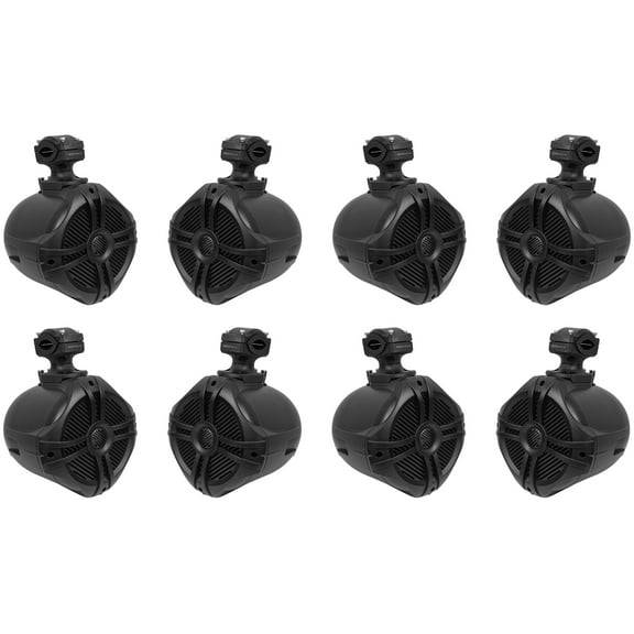 (8) Rockville RWB70B Black 6.5" 250w Marine Wakeboard 360° Swivel Tower Speakers