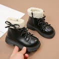 thumbnail image 3 of Mepaouo Toddler Winter Snow Boots Baby Girls Boys Combat Booties Waterproof Non Slip Outdoor Shoes Black, 3 of 9