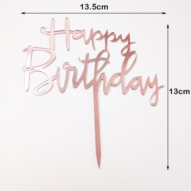 Adorno dorado para tarta de feliz cumpleaños, letras acrílicas para pastel, adornos plateados para fiesta de feliz aniversario, adornos negros para pastel, Día del Padre Tan Jianjun unisex