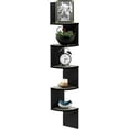 thumbnail image 6 of SONGMY Rossi Wall Mount Floating Corner Shelf, 5-Tier Radial, French Oak Grey/Black, 6 of 8