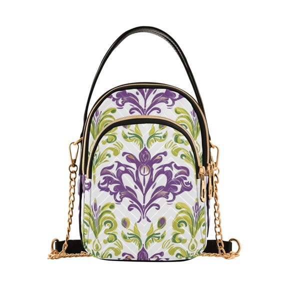 joogoo Women Mardi Gras Flower Chain Crossbody Bags Shoulder Handbag Phone Purse