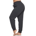 thumbnail image 3 of Gibobby Pantalones dama Deporte Yoga Mujeres Leggings Mujeres Solid Activewear Jogger Track Cuff Pantalones de chándal(Gris， XL), 3 of 5