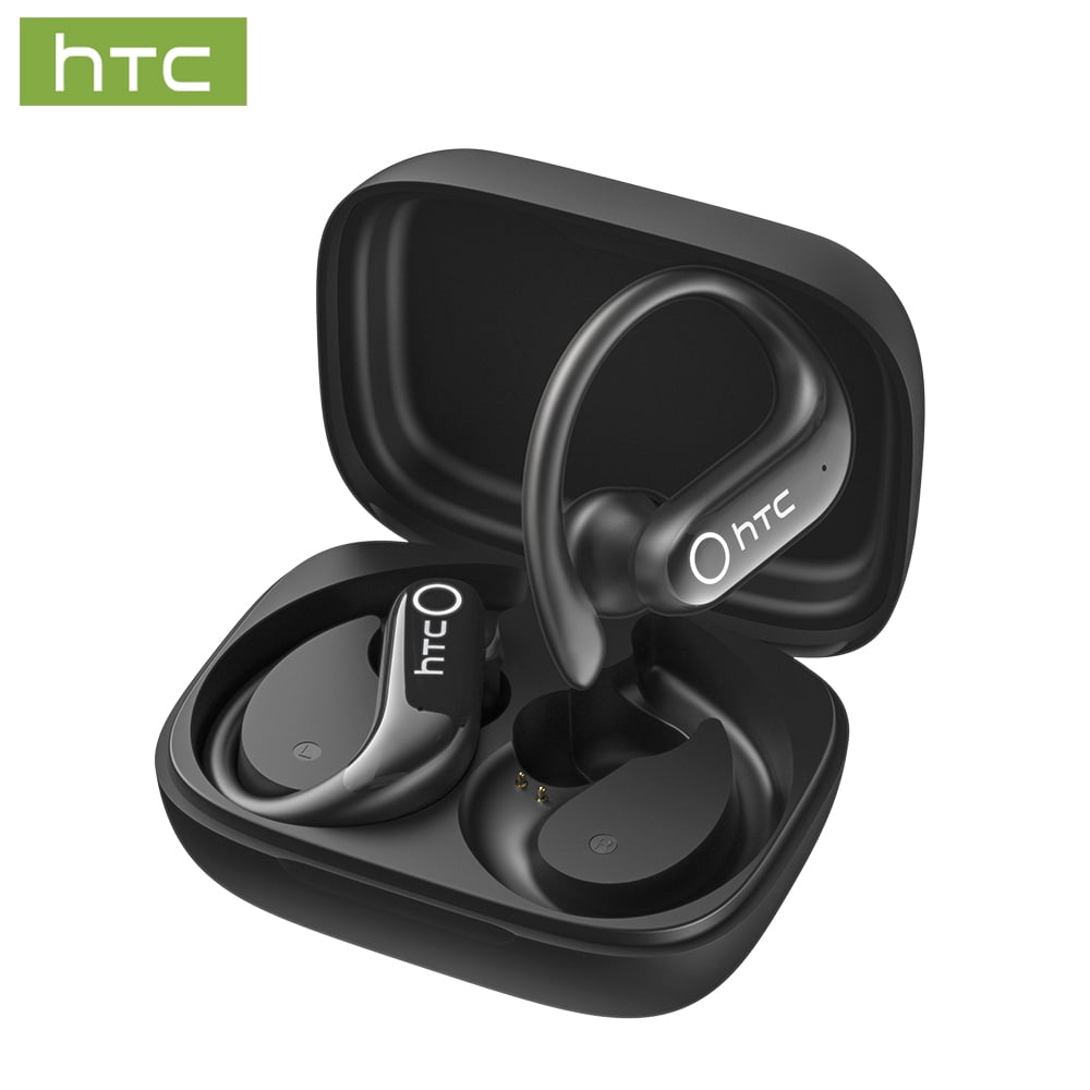HTC NE61 Heart Rate Wireless Bluetooth 6.0 Open in-Ear Earbuds, AI Translator, Noise-Cancelling Headphones, 130+ Languages,Black
