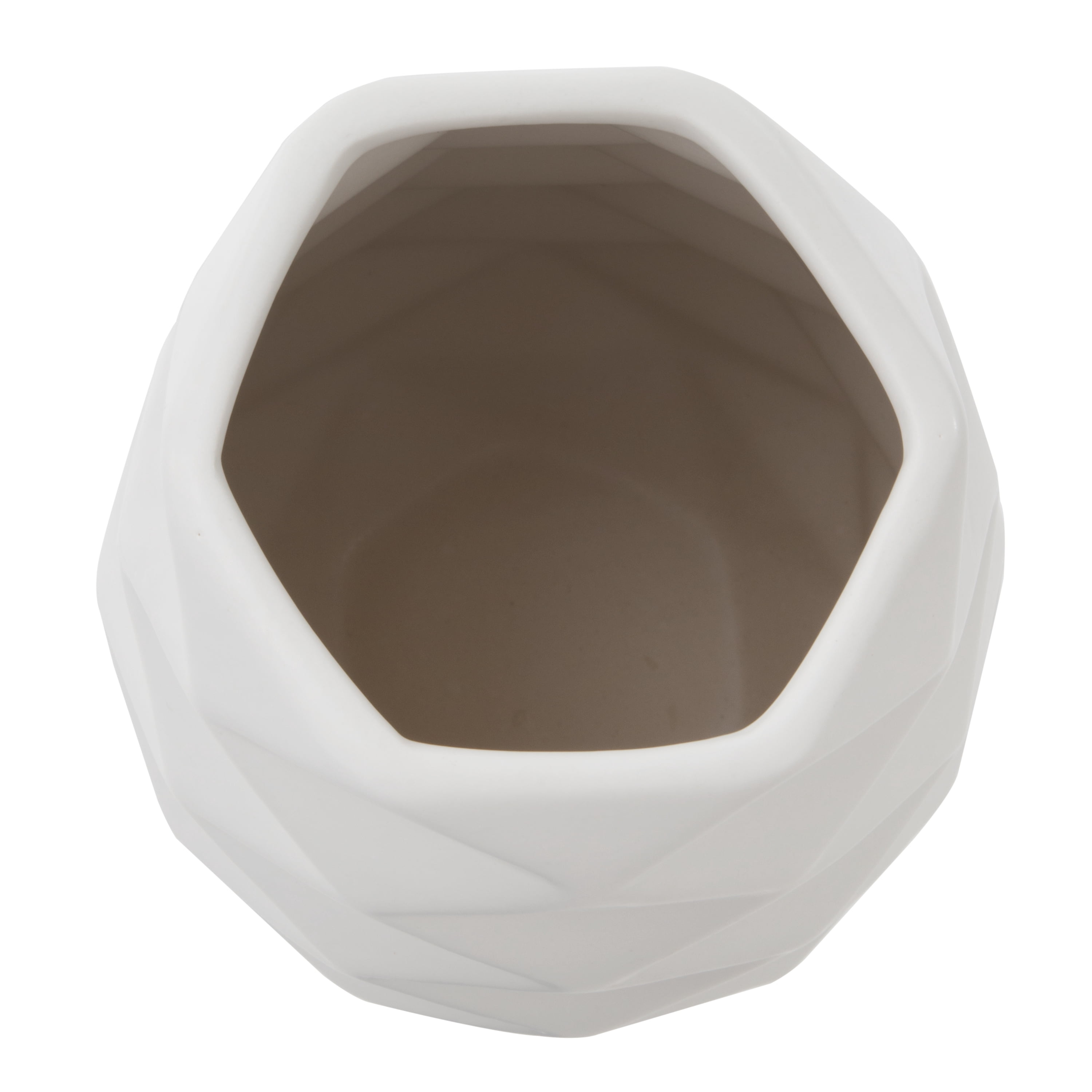 Mainstays 11.14" Tall White Geometric Ceramic Vase