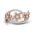 thumbnail image 3 of Fashion Jewelry Flower Statement Two Tone Rose Gold Rings for Women Exquisite Zircon Antique Jewelry, 3 of 3