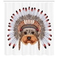 thumbnail image 3 of Ambesonne Yorkie Shower Curtain, Bonnet Wearing Dog, 69"Wx84"L, Multicolor, 3 of 3