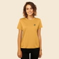 thumbnail image 3 of Dalix Sorcerer Frog Embroidered Cotton Relaxed Short Sleeve Tee T Shirt Womens in Mustard M Medium, 3 of 5
