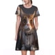 thumbnail image 1 of Disketp Wide Eyed Cartoon Cats para Vestido de Manga Corta para Mujeres, Vestidos de Verano para Mujeres, Casual y Holgado para la Playa, 1 of 6