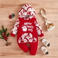 thumbnail image 2 of Ydojg Baby Toddler Bodysuits First Christmas Outfit Boy Girl Christmas Romper Long Sleeve Hoodie Bodysuit Christmas Clothes, 2 of 7