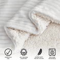 thumbnail image 4 of Ribbed Plush Sherpa Reversible Throw Blanket (50" x 60" Throw, White), 4 of 5
