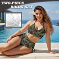 thumbnail image 3 of XYZCANDO His and Hers Matching Swimwear Set Fish Camouflage Print Beach Trunks for Men & Crisscross Back Bikini for Women Couple Beachwear for Vacation Honeymoon Pool Party Summer Beach Outfit, 3 of 6