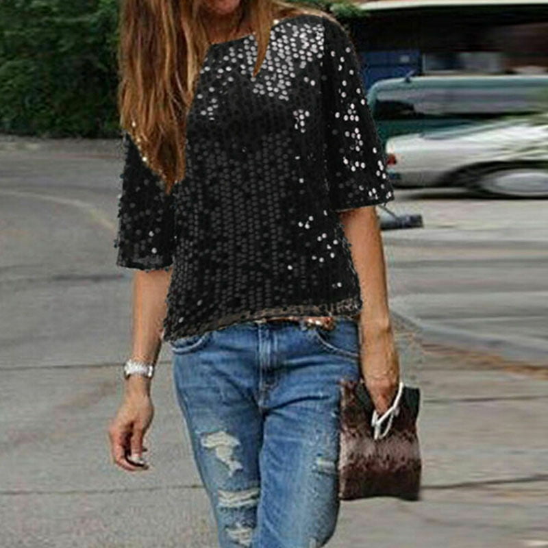 casual sequin top