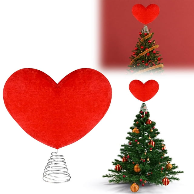 Mini Valentine's Day Tree Top Decoration Mini Tree Top Decoration Valentine's Day Decoration Sparkling Heart Shaped Tree Hat Valentine's Day Decoration Home Decoration Ornament Sister Ornament Jasmine
