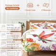 thumbnail image 6 of 3 Piece Spring Floral Duvet Cover Set Full Size,Microfiber Comforter/Quilt Cover with Corner Ties and 2 Pillowcases,Pastoral Summer Botanical Flowers Birds All Season Soft Bedding with Zipper Closure, 6 of 8