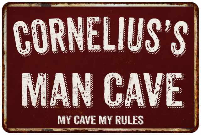 PP1633 LARRY'S MAN CAVE Plate Chic Sign Home Room Garage Decor Birthday Gift 