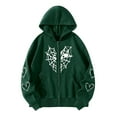thumbnail image 2 of Fanxing Juniors Women Hoodies Sweatshirt Long Sleeve Zip Up Halloween Spider Net Print Casual Y2k Hooded Jacket with Pocket 2025 Clearance Green,S, 2 of 6