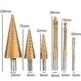 thumbnail image 2 of 6pcs Titanium Plating Drill Bit pagoda Slotted serrated drill Set, 2 of 3