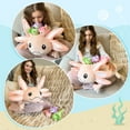 thumbnail image 3 of MaoGoLan 4pcs Axolotl Stuffed Animals Stuffed Axolotl Glow in the Dark with 3 Plush Axolotl, 3 of 9