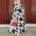 thumbnail image 2 of ZANZEA Women Floral Printed Long Sleeve A Line Kaftan Muslim Abaya Party Casual Loose Long Swing Dress, 2 of 3