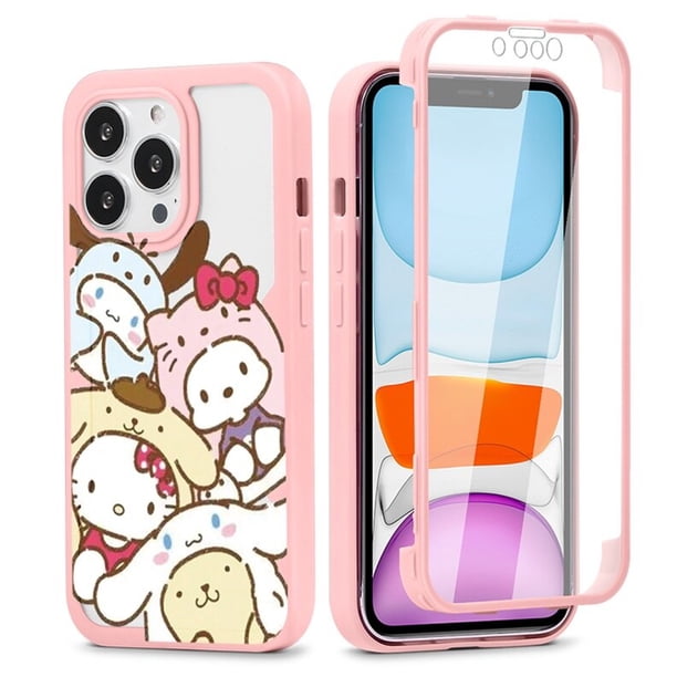 Sanrio Kuromi My Melody 360 funda completa para iPhone 7 8 14 Plus X Xs XR 13 Mini 12 11 Pro Max SE3 2022 SE 2020 PC trasera + cubierta frontal xuanjing unisex