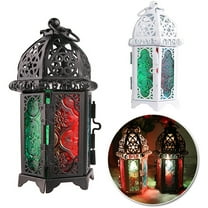TAILTOSS 1Set Black Metal Lantern For Candles With Retro Style For Home And Wedding 11.8X3.3X2.8in