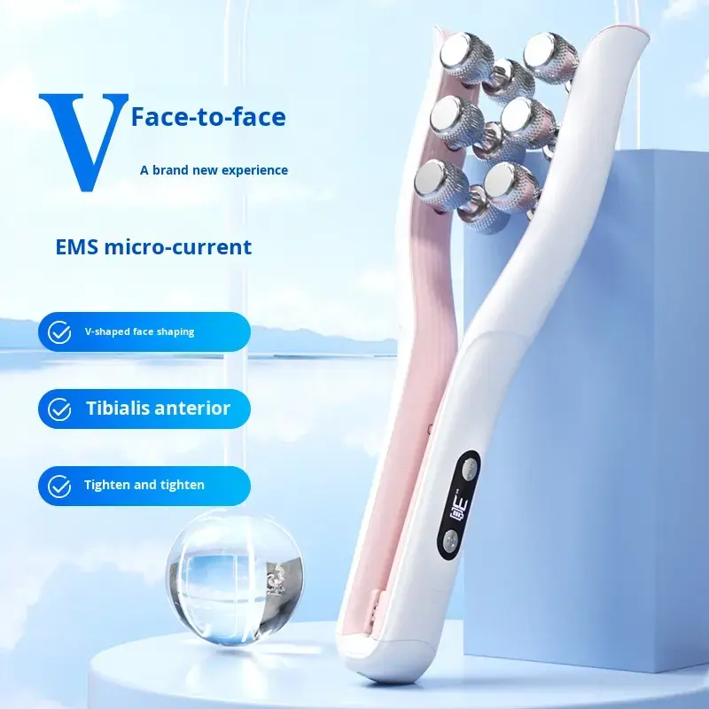 CNV Facial Roller Hand-held Beauty Care Massager for Home Use Wrinkle Remover Face Lift Waterproof 3 Modes USB  for V Line Contouring