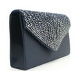 thumbnail image 3 of Baohd Polyester Women Envelope Bag Rectangular Hasp Rhinestone Stylish Fashionable Solid Color Business Bridal Handbag Pouch Dark Blue, 3 of 6