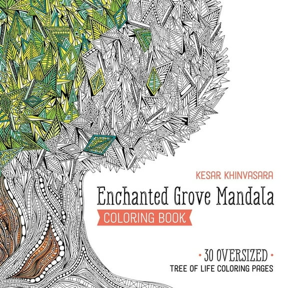 My Mandala Coloring Enchanted Grove Mandala Coloring Book: 30 Oversized Tree of Life Coloring Pages, (Paperback)