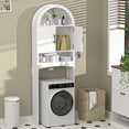 thumbnail image 6 of HARIPUL Over Toilet Storage Cabinet, Bathroom Space Saver Organizer with Doors and Shelves, Freestanding, Gray, 6 of 7