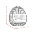 thumbnail image 5 of Fresca Twin Egg Chair Dark Grey and Olefin Beige with 3 Pillows, 5 of 8