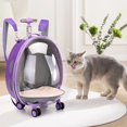 thumbnail image 3 of HLONK New Pet Luggage Transparent Bag Trolley Box Large Capacity Pet Cart Large Capacity Pet Cart Trolley Box  Newly Designed Transparent Pet Luggage Bag, 3 of 5